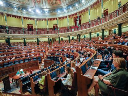 Votación en el pleno del Congreso de los Diputados de Madrid, el 30 de junio.
