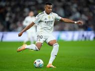 Kylian Mbappé, en el pasado partido del Madrid ante el Valencia.