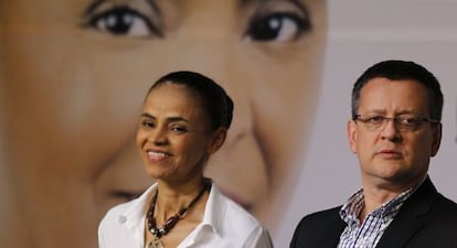 Marina Silva e o vice Beto Albuquerque no lançamento do programa.
