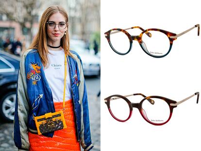 Dos modelos de gafas Pedro del Hierro en Opticalia para lograr el look de Chiara Ferragni.