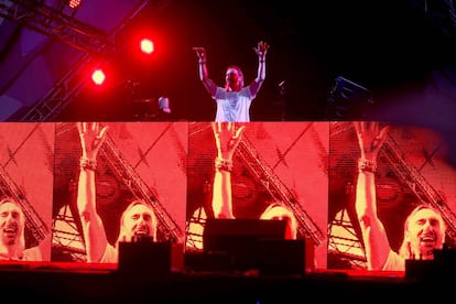 David Guetta, durante su actuación en la primera edición del festival Utopía en el campus de la Complutense.
