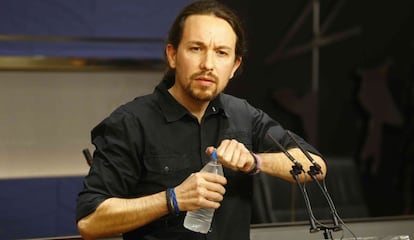 Pablo Iglesias says that Podemos will never enter into a coalition government with Ciudadanos.