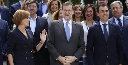 Cospedal, Rajoy y Mart&iacute;nez-Maillo, este martes.