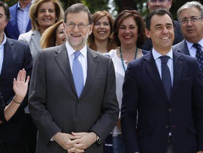 Cospedal, Rajoy y Mart&iacute;nez-Maillo, este martes.