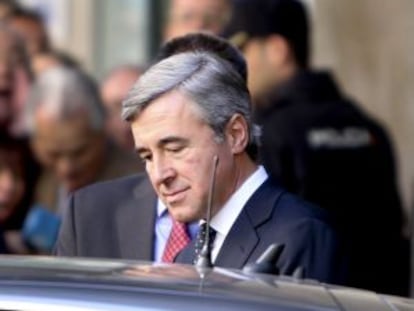 Ángel Acebes tras declarar como imputado en la Audiencia Nacional el pasado 28 de octubre.