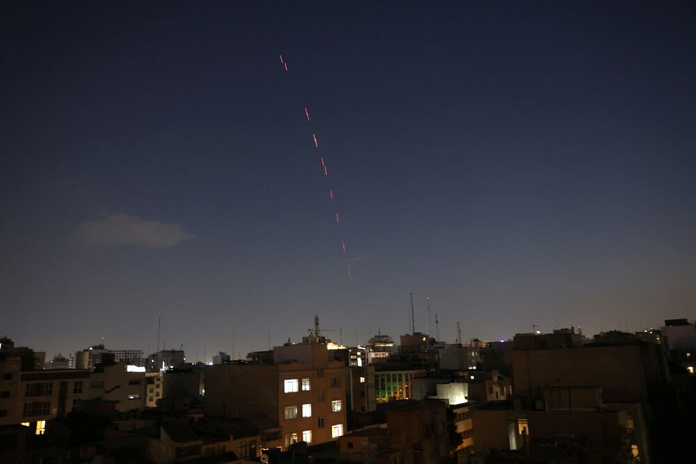 Army air defence firing is seen following the Israeli strike in Tehran, Iran, June 13, 2025. Majid Asgaripour/WANA (West Asia News Agency) via REUTERS   ATTENTION EDITORS - THIS PICTURE WAS PROVIDED BY A THIRD PARTY     