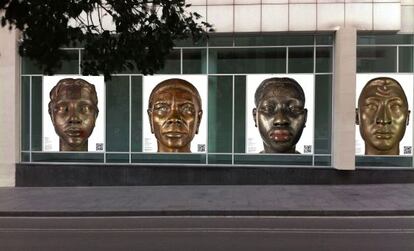 Las caras fotogr&aacute;ficas interactivas, tal como est&aacute; previsto que queden en la  nueva &aacute;rea del Macba.