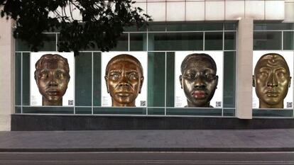 Las caras fotogr&aacute;ficas interactivas, tal como est&aacute; previsto que queden en la  nueva &aacute;rea del Macba.