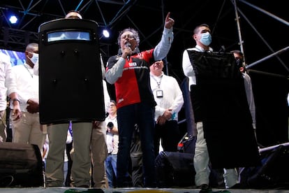 Gustavo Petro durante un acto de campaña, el pasado 5 de mayo.