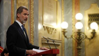 King Felipe IV in Congress on Monday.