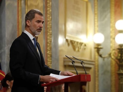 King Felipe IV in Congress on Monday.