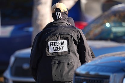 An agent during a raid in Denver, February 5, 2025.