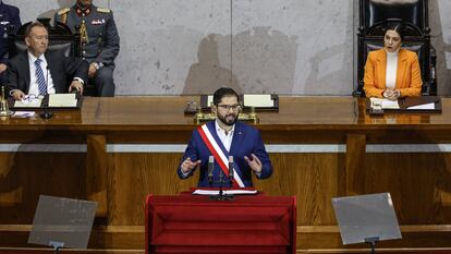 Gabriel Boric pronuncia su discurso de la Cuenta Pública, el 1 de junio en Valparaíso.