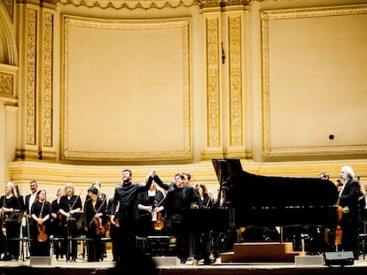 El director Pablo Heras-Casado y el pianista Javier Perianes.