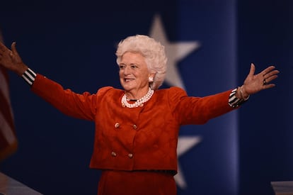 Barbara Bush, durante la Convención Nacional del Partido Republicano, el 19 de agosto de 1992.