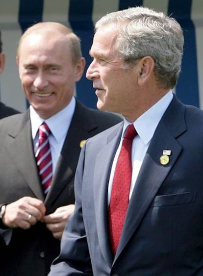 Vladimir Putin y George W. Bush en la cumbre del G8 en Heiligendamm, Alemania