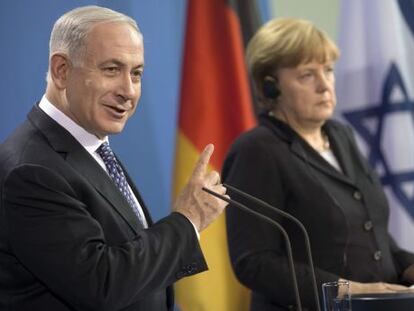 La canciller Merkel y el primer ministro Netanyahu, este jueves en Berlín.