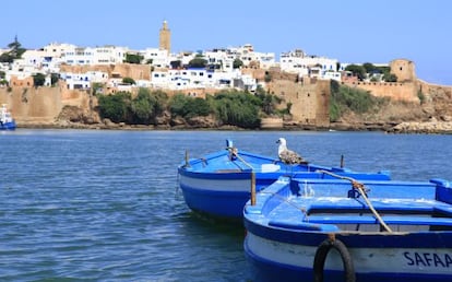 Vista de Rabat, capital de Marruecos, desde la desembocadura del r&iacute;o Buregreg. 