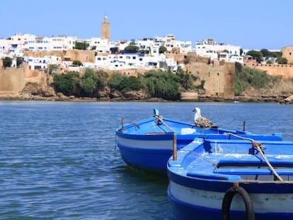 Vista de Rabat, capital de Marruecos, desde la desembocadura del r&iacute;o Buregreg. 