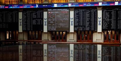 Interior de la Bolsa de Madrid.