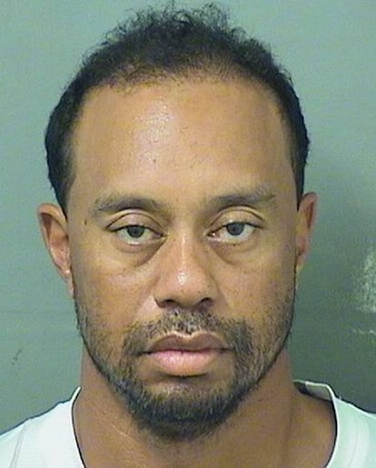El golfista Tiger Eldrick Woods en la foto de la ficha policial tras ser arrestado en Florida el 29 de mayo de 2017, por conducir en estado de embriaguez.