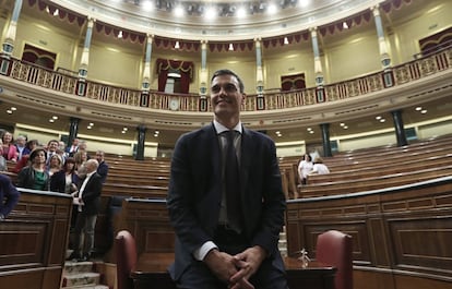 Pedro Sánchez, elegido séptimo presidente del Gobierno de la Democracia.