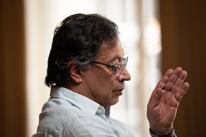 Gustavo Petro, en la Casa de Nariño, en Bogotá, el 21 de febrero.