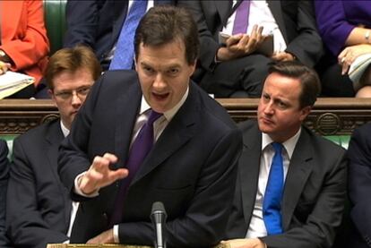 El ministro de Hacienda, George Osborne, durante su intervención en el Parlamento.