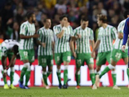 Messi, després d'un dels gols del Betis.