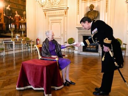 Margarita de Dinamarca, el lunes durante una audiencia pública en el castillo de Christiansborg, en Copenhague.