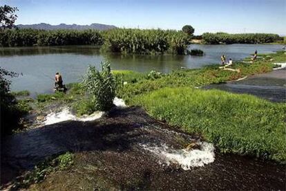 El azud de la Marquesa, tramo del río Júcar desde donde se iniciará el trasvase al Vinalopó.