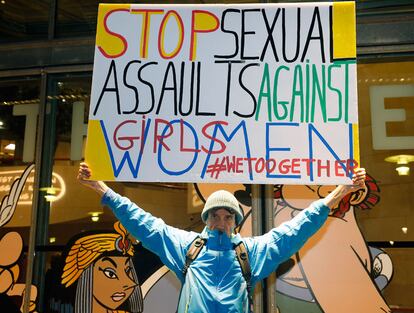 Protesta contra los abusos sexuales en un homenaje reciente a Polanski en París.