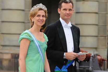 La infanta Cristina e Iñaki Urdangarin en la boda de Victoria de Suecia y Daniel Westling en 2010.