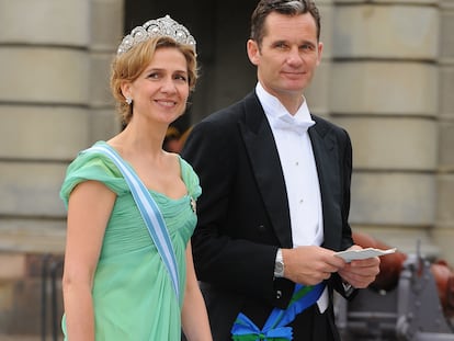 La infanta Cristina e Iñaki Urdangarin en la boda de  Victoria de Suecia y Daniel Westling en 2010.