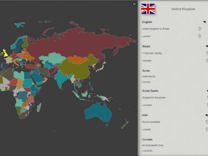 Pantallazo de la web Locallingual, que recopila patrones sonoros del mundo.