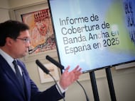 El ministro öscar López, en la presentación del informe en Patones (Madrid), este miércoles.