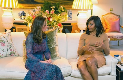 Kate Middleton y Michelle Obama en el palacio de Kensington.