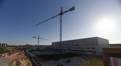 Obras de la Ciudad de la Tele en Tres Cantos, Madrid.