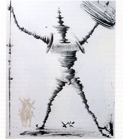 L&aacute;mina de Salvador Dal&iacute; sobre Don Quijote.