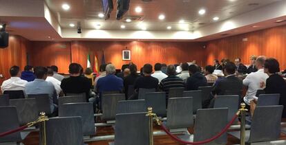 Juicio al exjefe antidroga y otras 35 personas en la Audiencia de Málaga.