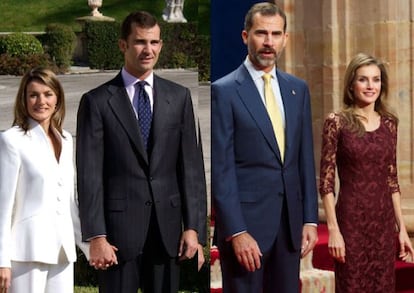 O estilo de Letizia, antes e depois.