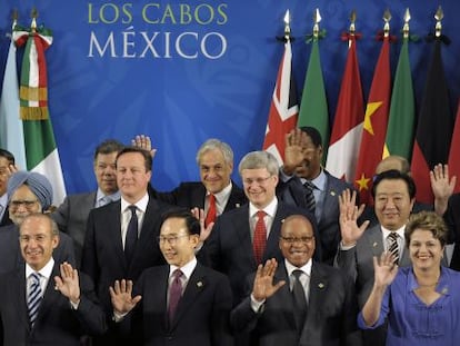 Foto de familia de los l&iacute;deres reunidos en el G-20.