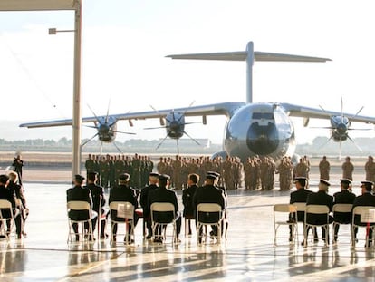 El primer avi&oacute;n de transporte militar Airbus A400M adquirido por Espa&ntilde;a.