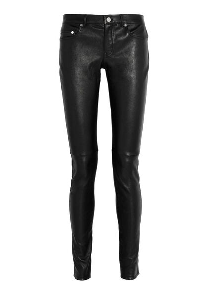 Pantalones pitillos de cuero negro de Saint Laurent (c.p.v.)