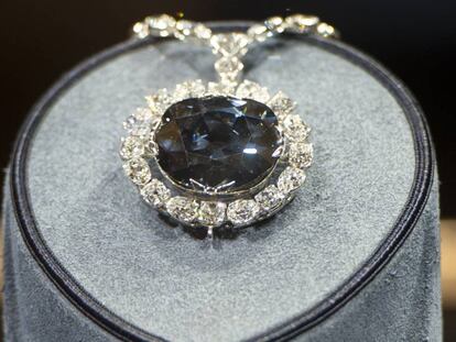 El diamante Hope, expuesto en el Museo Smithsonian de Washington (EE UU).
