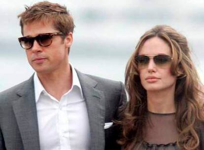 Brad Pitt y Angelina Jolie, ayer en Cannes.