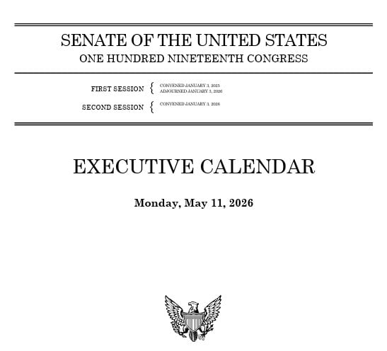 Calendario de sesiones del Senado de Estados Unidos para esta semana