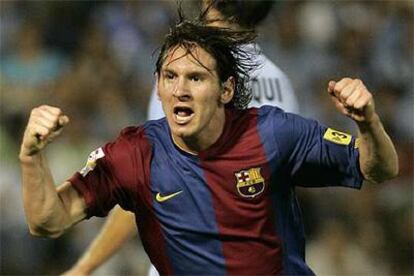 Messi celebra su gol en Balaídos