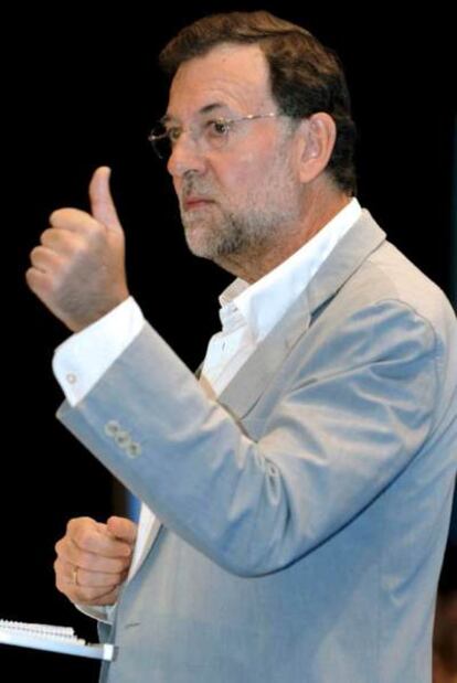 Rajoy, durante el acto del PP celebrado en Gran Canaria