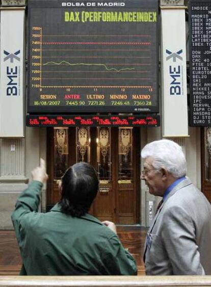Sala de contratación de la Bolsa de Madrid.